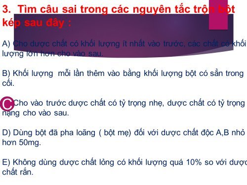 Kỹ thuật bào chế thuốc bột & viên tròn