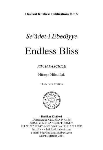 Seadet-i Ebediyye - Endless Bliss Fifth Fascicle