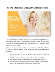 How to Establish an Effective Dental Care Routine