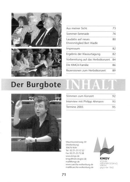 Der Burgbote 2005 (Jahrgang 85)