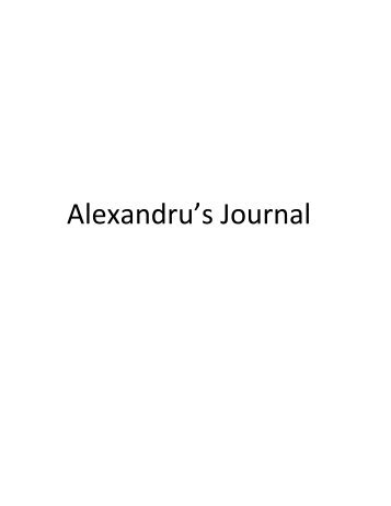 Alexandru&#039;s Journal