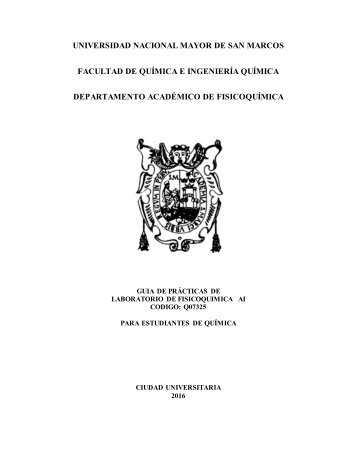 GUIA DE PRACTICAS DE LABORATORIO DE FISCIOQUIMICA AVANZADA I-2016