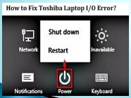 Fix Toshiba Laptop IO Error