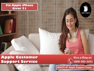 Fix Apple iPhone Error 21 Call 1800-582-2431