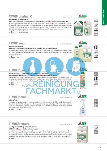 TANA Produktkatalog powered by Reinigungsfachmarkt