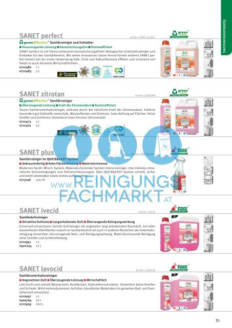 TANA Produktkatalog powered by Reinigungsfachmarkt