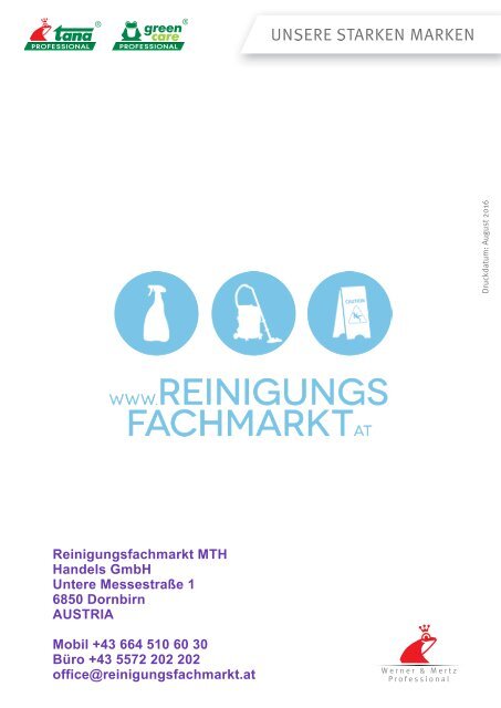 TANA Produktkatalog powered by Reinigungsfachmarkt