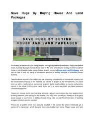 House and Land Package your Money Saver