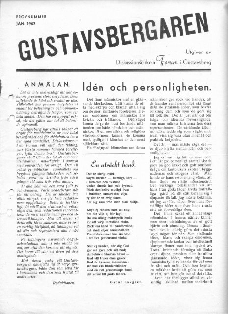 Tidningen Gustavsbergaren nr 1 1943