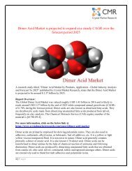 Dimer Acid Market to Reach USD 2.57 Billion by 2025 - Crystal Market research