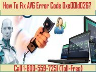 1-800-559-7251 How To Fix AVG Error Code 0xe001d026? Few Steps