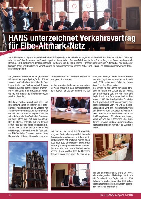 Kundenmagazin HANS Nr. 1/2018