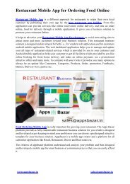 Restaurant Mobile App for Ordering Food Online