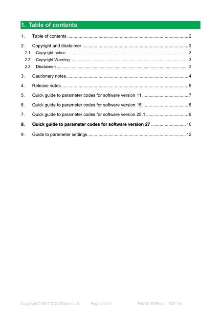 Software Guide V27 - Panamatic Mini, Midi, Optima 2 v1.6