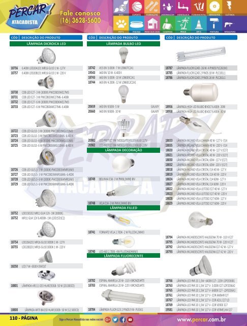Catálogo de Produtos 2018 - Grupo Percar Atacadista