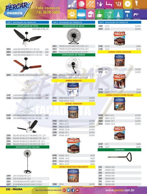 Catálogo de Produtos 2018 - Grupo Percar Atacadista