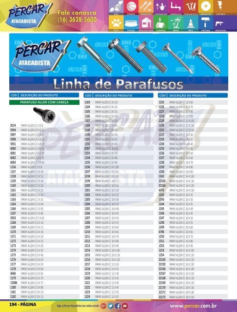 Catálogo de Produtos 2018 - Grupo Percar Atacadista