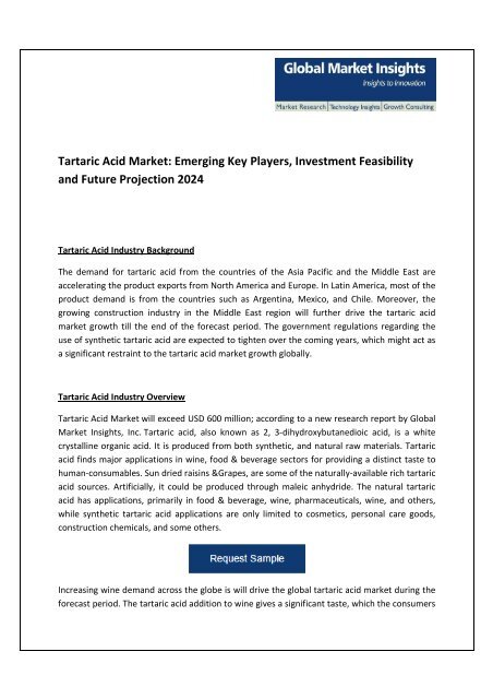 Tartaric Acid Market Pdf2