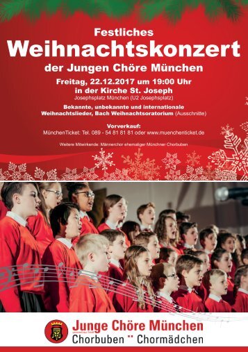 Flyer Weihnachtskonzert 2017 - Junge Chöre München