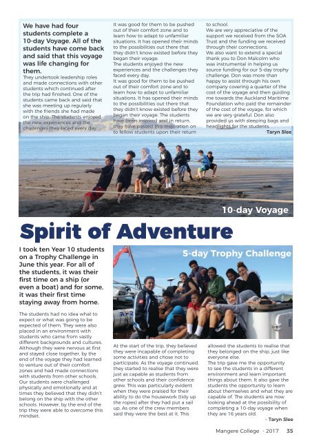 Mangere College Magazine 2017 