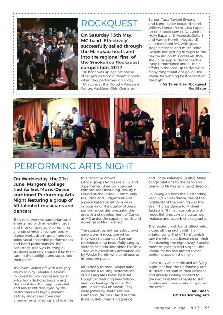 Mangere College Magazine 2017 