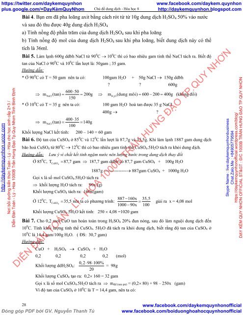 BÀI SOẠN CHỦ ĐỀ DUNG DỊCH HÓA HỌC 8 (POST OF TRIỆU HẢI ĐĂNG) (2018)