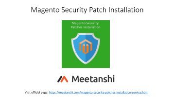 Magento Security Patches Installation