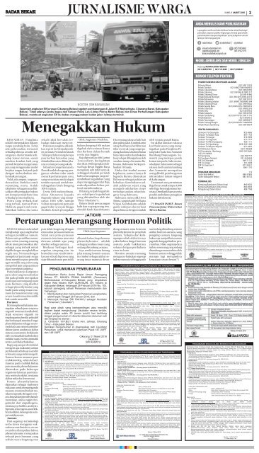 RADAR BEKASI EDISI 1 MARET