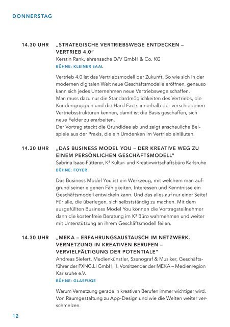 KreativStart 2018 Programmheft