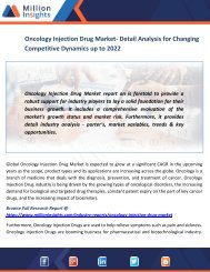 Oncology Injection Drug Market- Detail Analysis for Changing Competitive Dynamics up to 2022