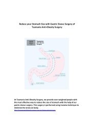 Reduce your Stomach Size with Gastric Sleeve Surgery of Tasmania Anti-Obesity Surgery