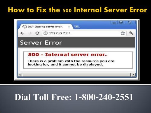 How to Fix the 500 Internal Server Error, Dial 18002402551