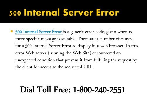How to Fix the 500 Internal Server Error, Dial 18002402551
