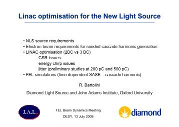 Linac optimisation for the New Light Source - Desy