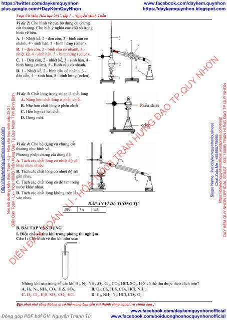 CHUYÊN ĐỀ 13 PHƯƠNG PHÁP TRẢ LỜI NHANH CÂU HỎI VỀ THÍ NGHIỆM HÓA HỌC VƯỢT VŨ MÔN HÓA HỌC 2017 (TẬP 1) NGUYỄN MINH TUẤN