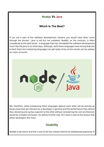 Nodejs Vs Java-Which Is The Best