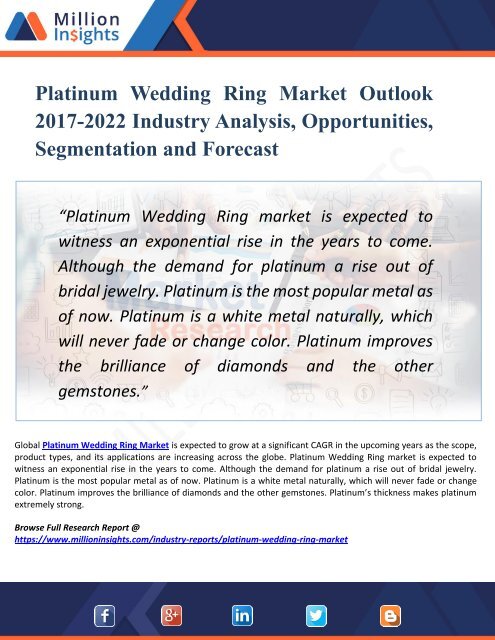 Platinum Wedding Ring Market Research Key Players, Industry Overview, Supply Chain and Analysis 2017 – 2022