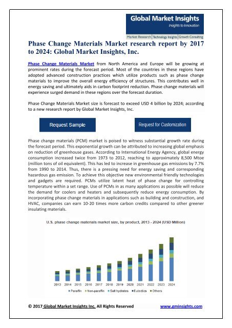 Phase Change Materials Market growth outlook with industry review and forecasts 2017-2024