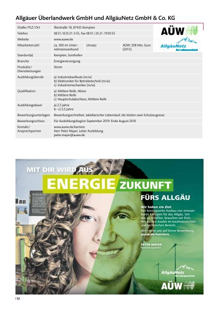 Info-Katalog Allgäuer Lehrstellenbörse 2018