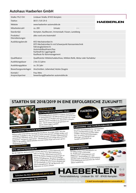 Info-Katalog Allgäuer Lehrstellenbörse 2018