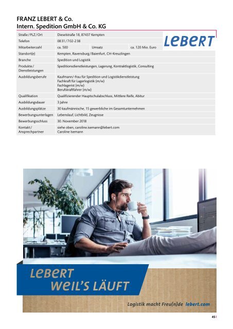 Info-Katalog Allgäuer Lehrstellenbörse 2018