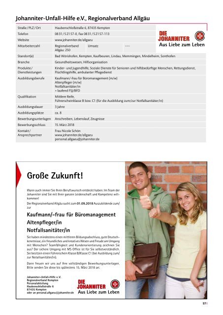 Info-Katalog Allgäuer Lehrstellenbörse 2018