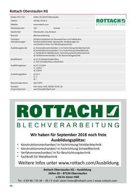 Info-Katalog Allgäuer Lehrstellenbörse 2018