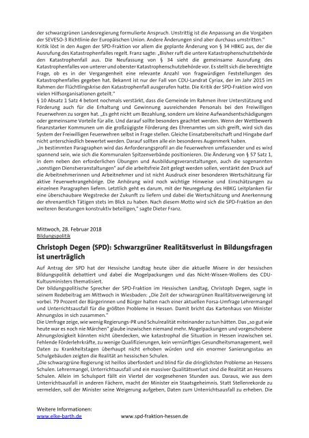 Meldungen aus der SPD-Landtagsfraktion (8)