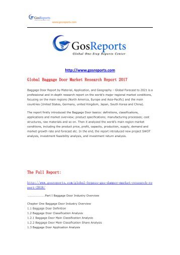 Global Baggage Door Market Research Report 2017