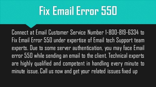 1-800-819-6334 | Fix Email Error 550