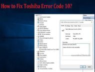 Fix Toshiba Error Code 10