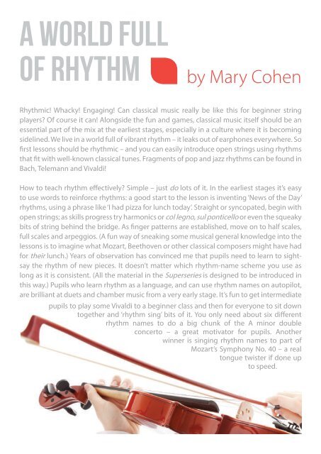 A world full of rhythm by Mary Cohen