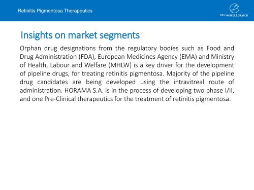 Drug Candidates in Retinitis Pigmentosa Therapeutics