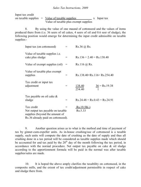 Sales Tax Instructions